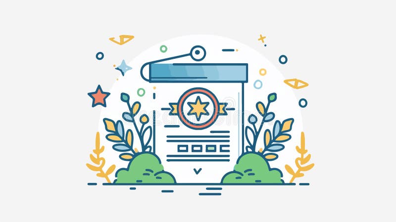 Ikon för digitalt certifikat för yrkesmässig identitetsverifiering av bildanvändning stock illustrationer