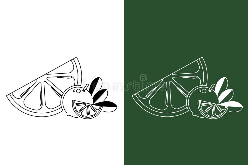 Ikon för färsk kalk i grönt. Kalkfrukter. Limsegment stock illustrationer