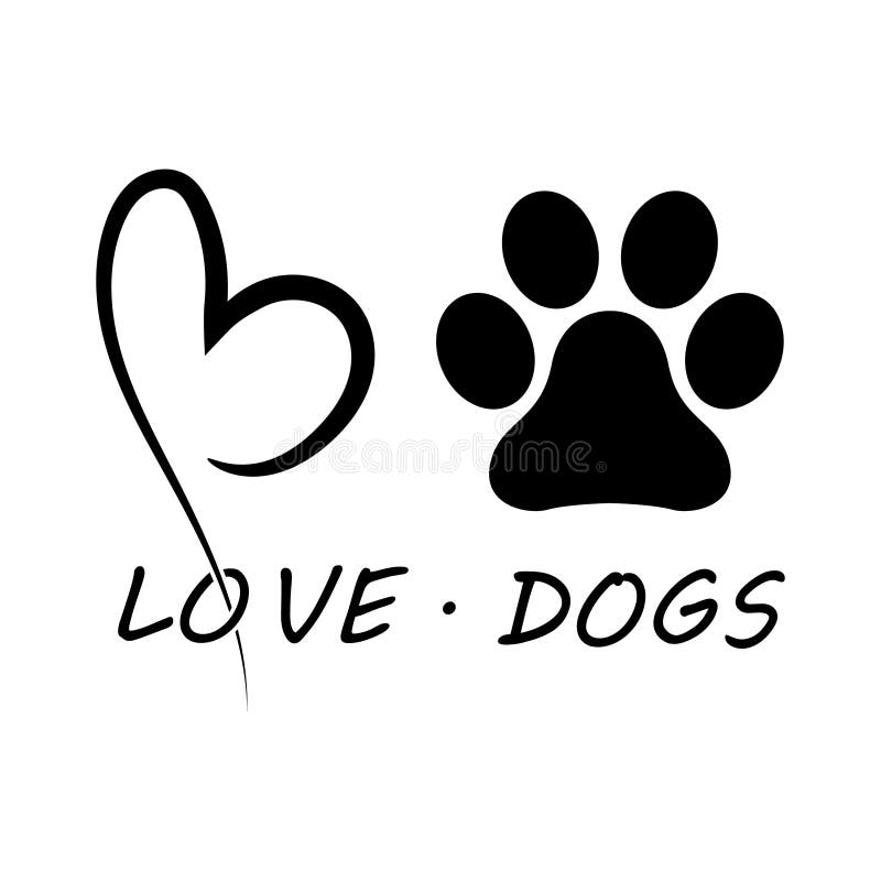 Ikon för glädjefluhundar. illustrationstecken för kärlekshund. symbol för fredshund. vektor illustrationer