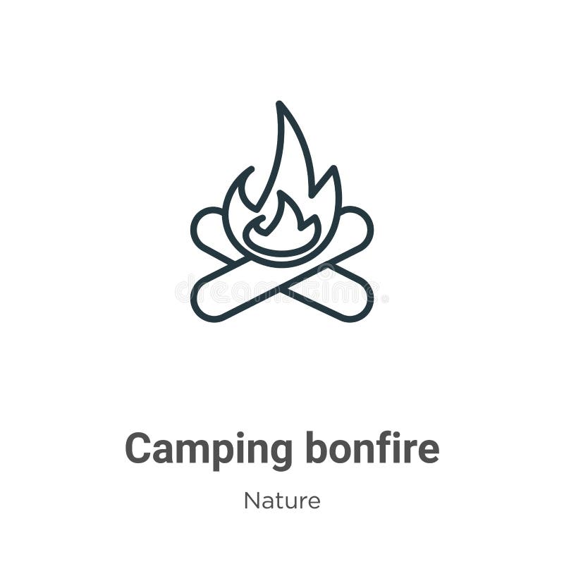 Ikon för konturvektor för campingbåge. svart lågenergisolyckesymbol med plan vektor, enkelt element illustration från redigerbar stock illustrationer