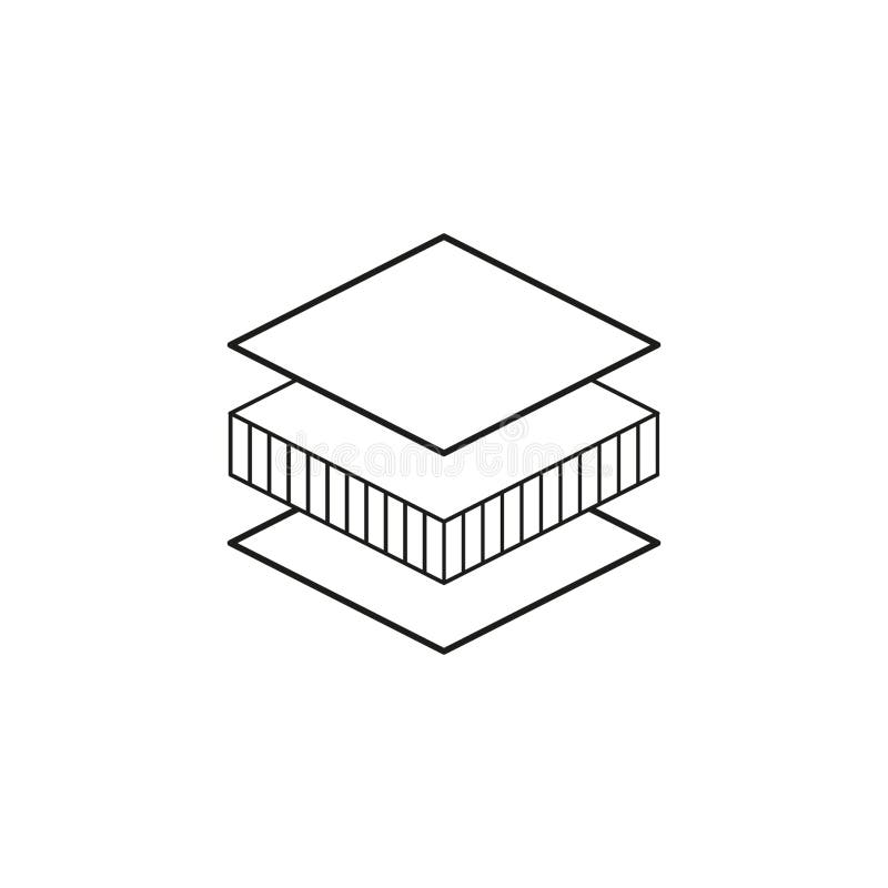 Ikon för lagerstruktur. vektor för geometriska lager. isometrisk illustration. modern dispositionssymbol. royaltyfri illustrationer