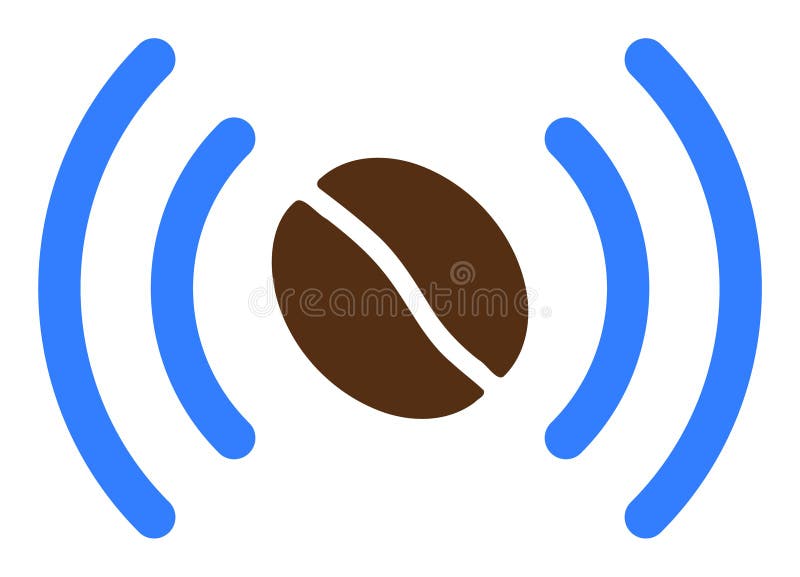 Ikon för platta Vector-kaffewifi-dekortecken stock illustrationer