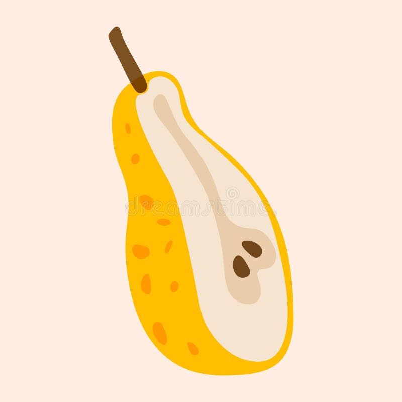Ikon för päronfrukt. Ripe, sött organiskt klippt del av päronabstrakta färska, utsökt sommarträdgårdsfrukter för hälsosam diet hal vektor illustrationer