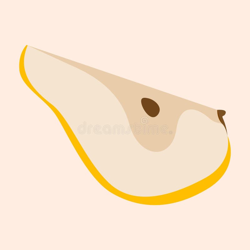 Ikon för päronfrukt. Ripe, sött organiskt segment av päron abstrakt, färska, utsökt trädgårdsfrukt för hälsosam diet halva päron stock illustrationer