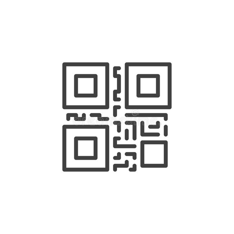 Ikon för qr-kodrad vektor illustrationer