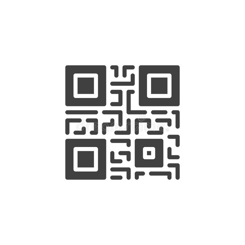 Ikon för qr-kodvektor royaltyfri illustrationer