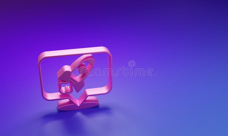 Ikon för rosa Rocket-fartyg isolerat på purblå bakgrund. Rymdfart. 3D-renderingsillustration för minimalismen stock illustrationer