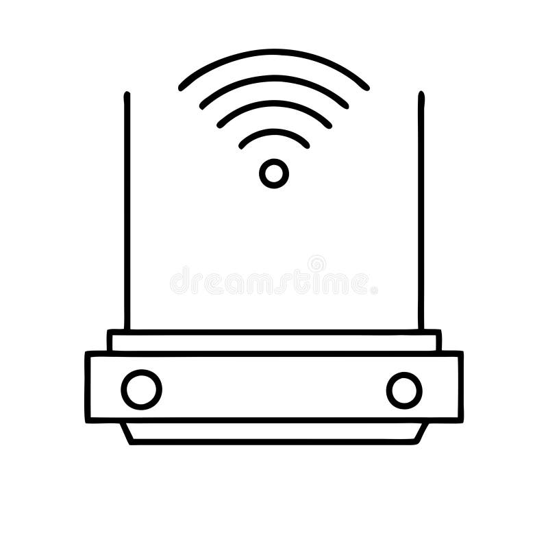 Ikon för wifi-router : hotspot lan modem för trådlös internetanslutning royaltyfri illustrationer