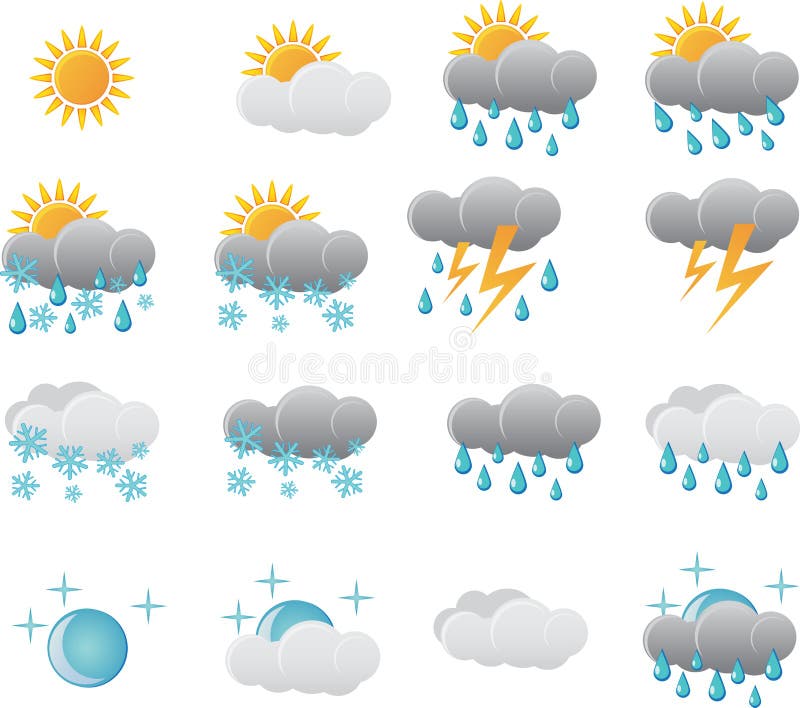 Ikon meteorologii pogoda ilustracja wektor. Ilustracja złożonej z