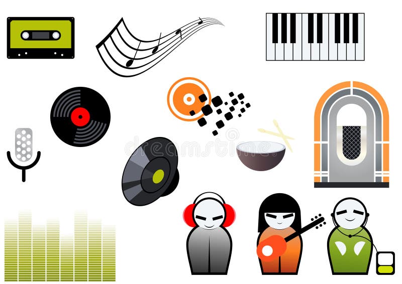 ikon muzyczny setu dźwięk ilustracja wektor ikon muzyczny setu dźwięk ilustracja wektor