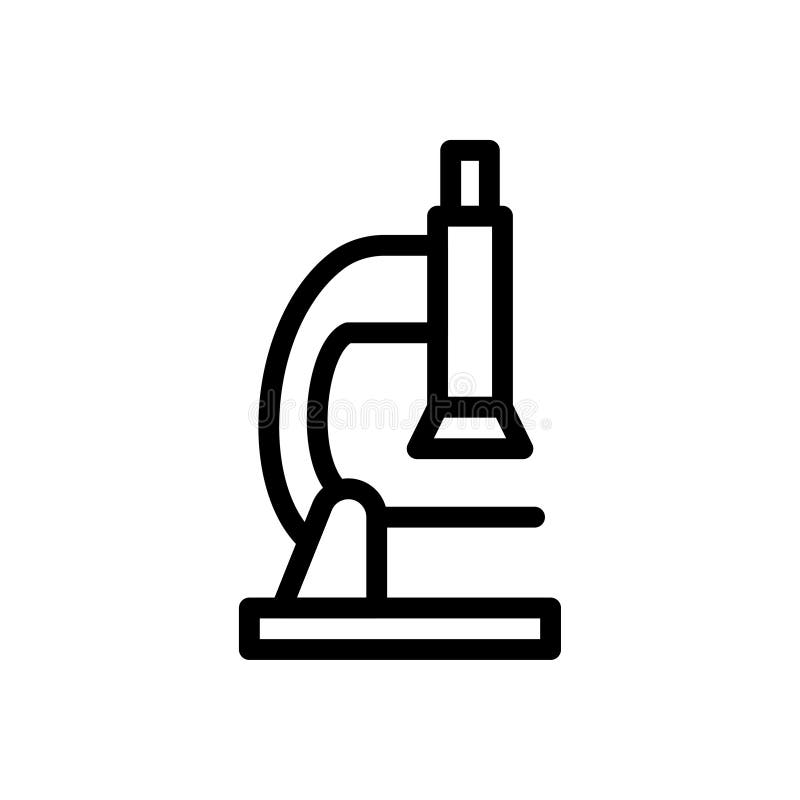 Ikona cienkiej linii wektora mikroskopu. Ikona mikroskopu do projektowania stron internetowych i projektowania komputerów desktop. pakiet premium.