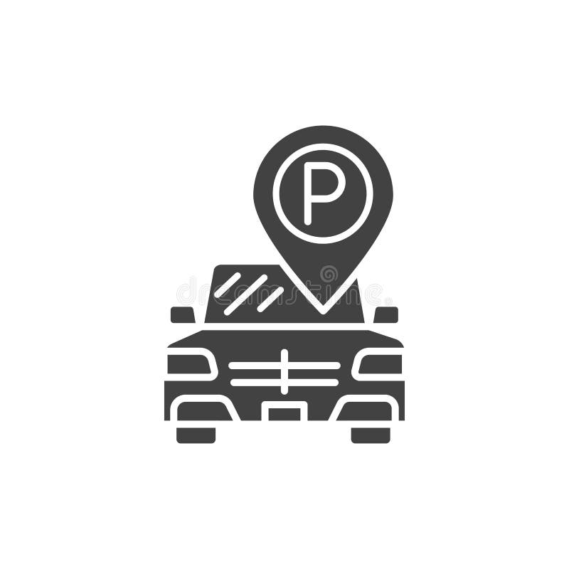 Ikona czarnego glifu wolnego parkowania. dodatkowy symbol usługi. znak hotelu udogodnień. piktogram dla promocji aplikacji mobilne royalty ilustracja