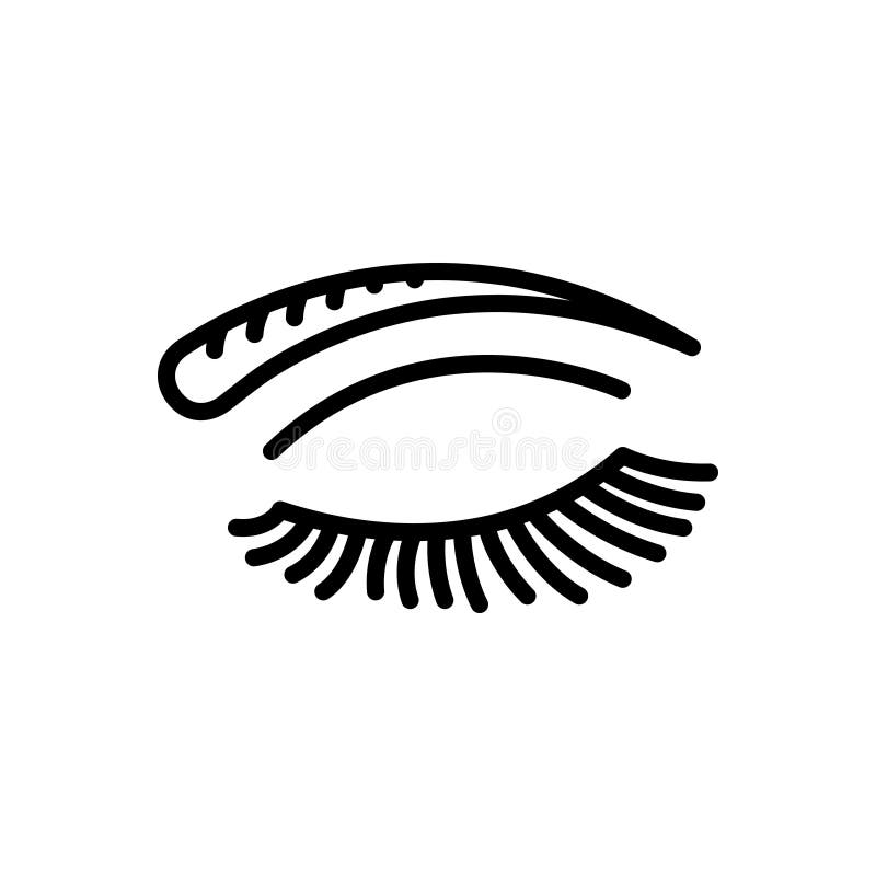 Ikona czarnej linii dla Eye Lashes Brow, brwi i piękne ilustracja wektor