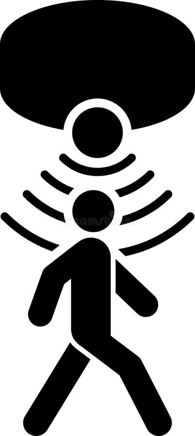 Ikona czujnika ruchu. Symbol czujnika ruchu w stylu płaskim dla aplikacji logo projektowania witryny sieci Web ppt i ect. Wektor royalty ilustracja