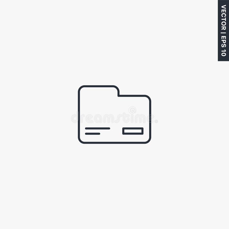 Ikona folderu, liniowy znak stylu dla koncepcji mobilnej i projektu sieci Web Symbol, ilustracja logo Doskonała grafika wektorowa w pikselach