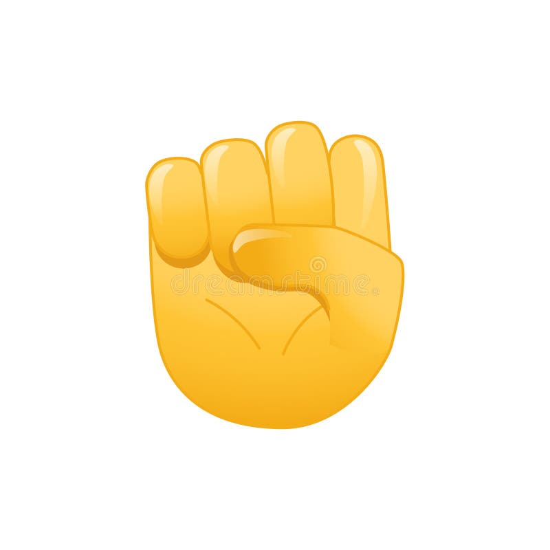 Ikona gest pięści podniesionej. gest pięści dłoni od palców. wzniesiona pięść emoji. znak pięści podniesionej. gesty emoji royalty ilustracja