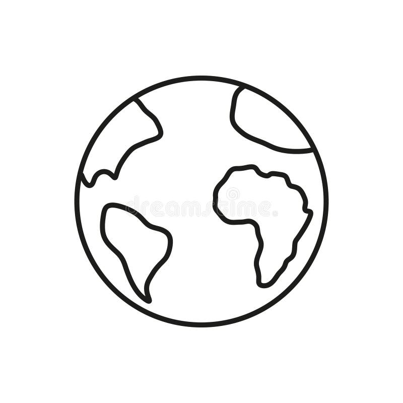Ikona globu ziemskiego. Globalna Łączność Geografia Świata I Stosunki Międzynarodowe Symbol Konspektu. Planeta Ziemia ilustracja wektor