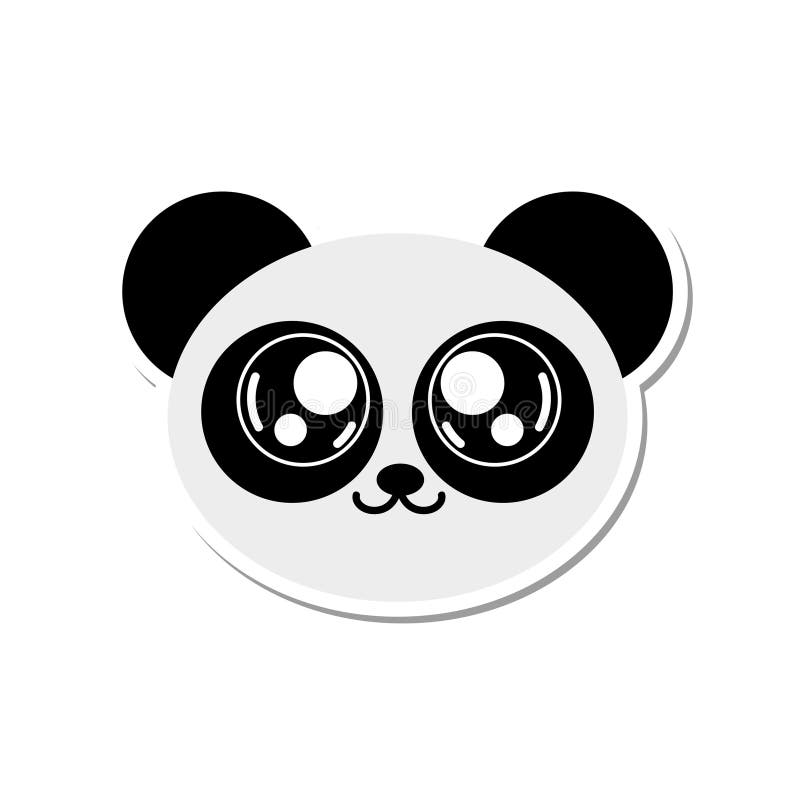 Ikona głowy karykatury Panda. Wektor ilustracji