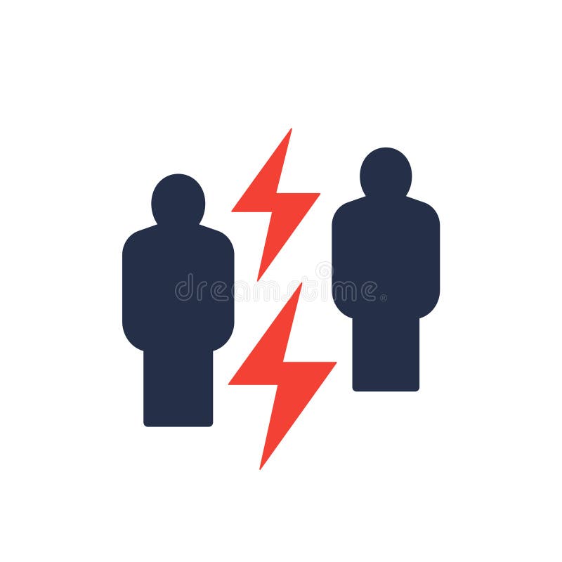 conflict icon with two people, eps 10 file, easy to edit. conflict icon with two people, eps 10 file, easy to edit