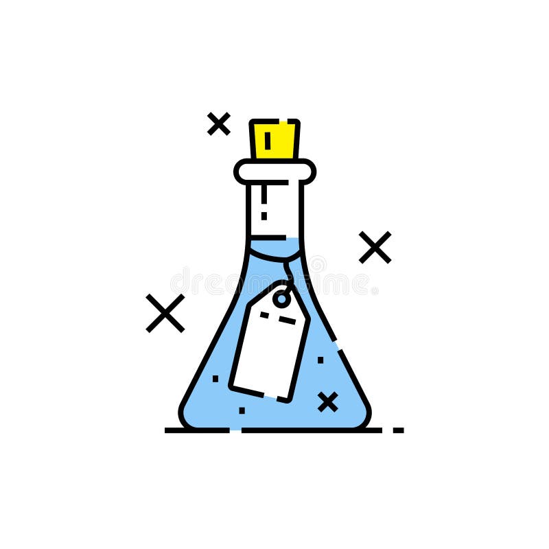 Ikona linii kolby laboratoryjnej ilustracji Ikona linii kolby laboratoryjnej ilustracji