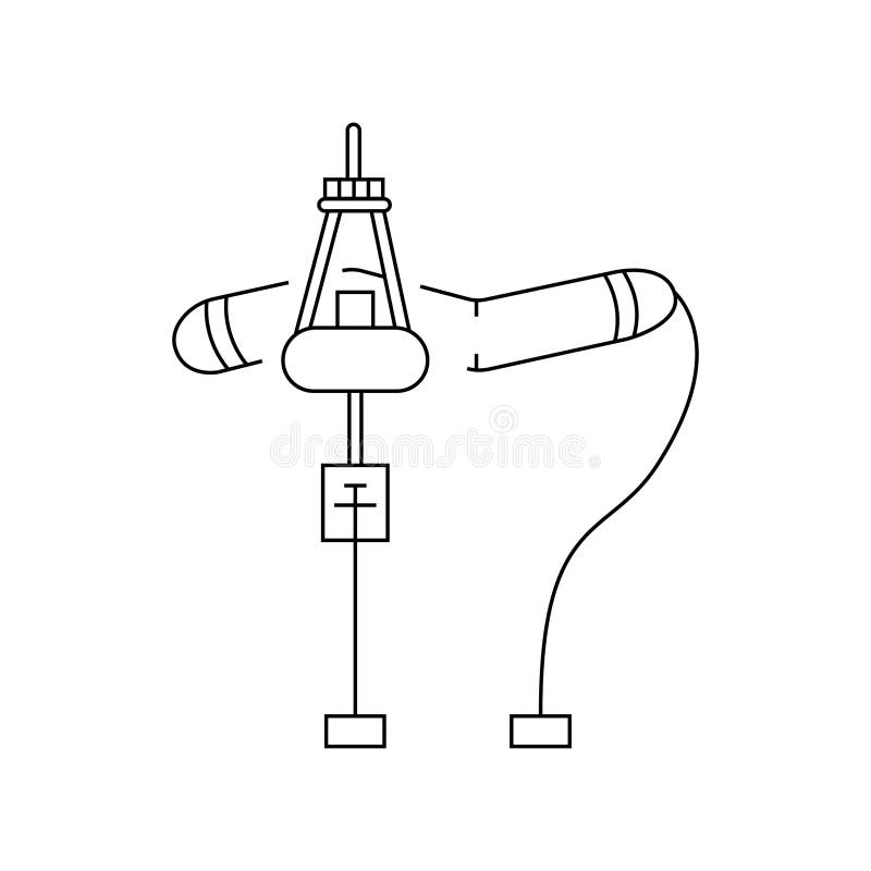 Ikona linii koloru elektrowni. alternatywne źródło energii. ilustracja wektor