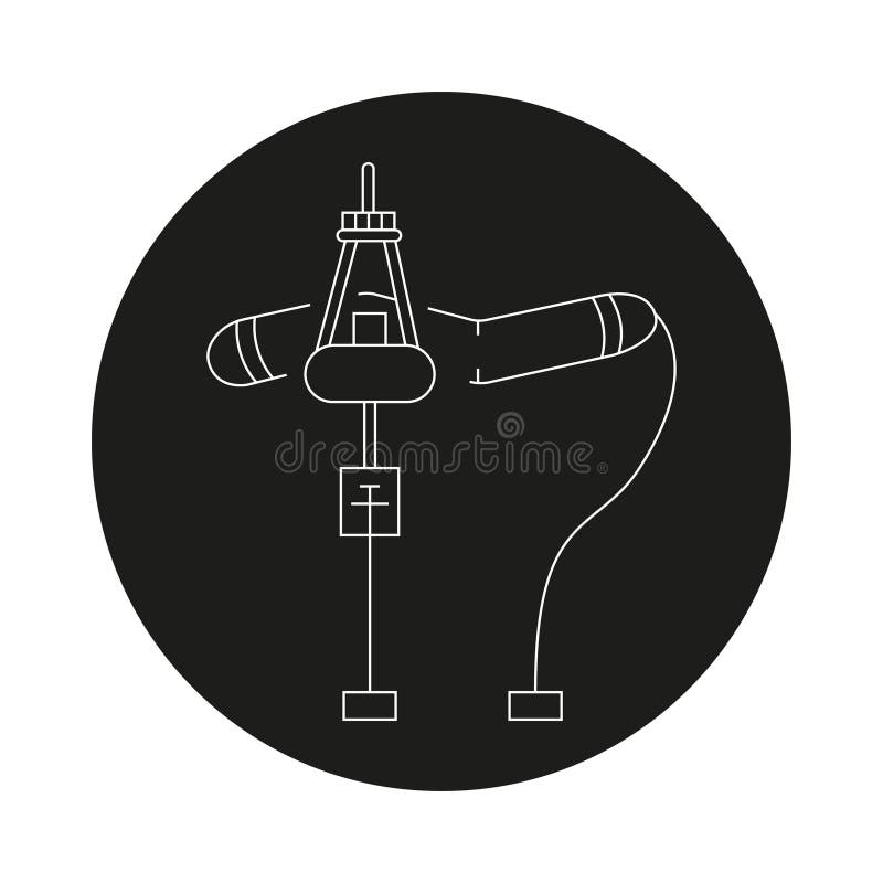 Ikona linii koloru elektrowni. alternatywne źródło energii ilustracji