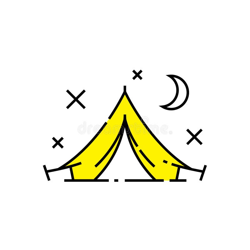 Ikona linii namiotu royalty ilustracja