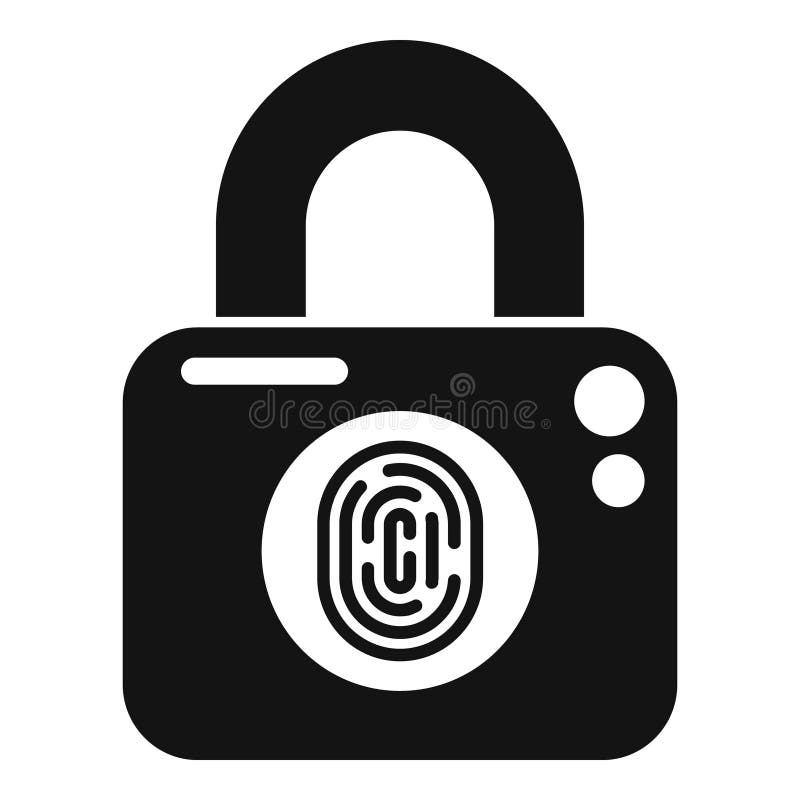 Ikona linii papilarnych blokady danych wektor prosty. firma internetowa ilustracji