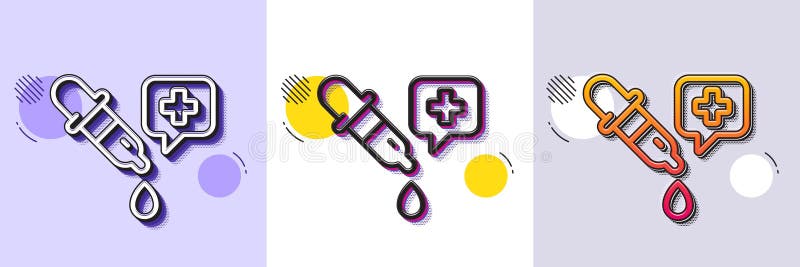Ikona linii pipety Chemicznej. Znak laboratoryjny. Laboratorium analityczne. Półtonowy deseń kropkowany. Wektor ilustracja wektor