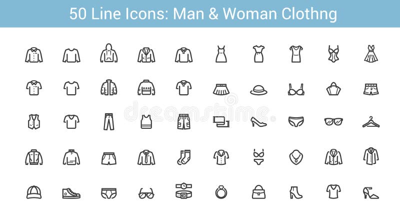 Ikona linii 'ubrania i moda' royalty ilustracja