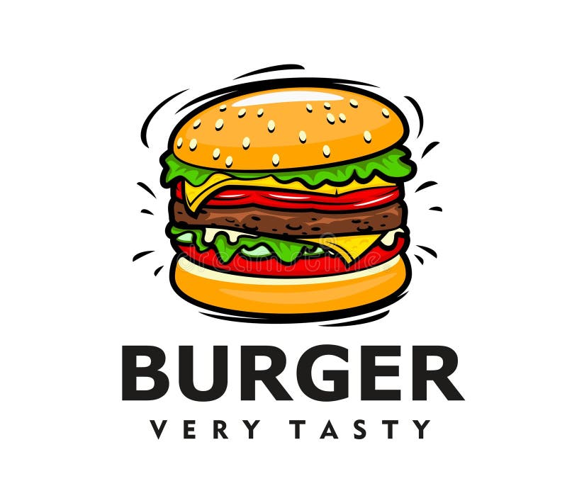 Ikona lub symbol chomika smakowitego fast food ilustracja wektor