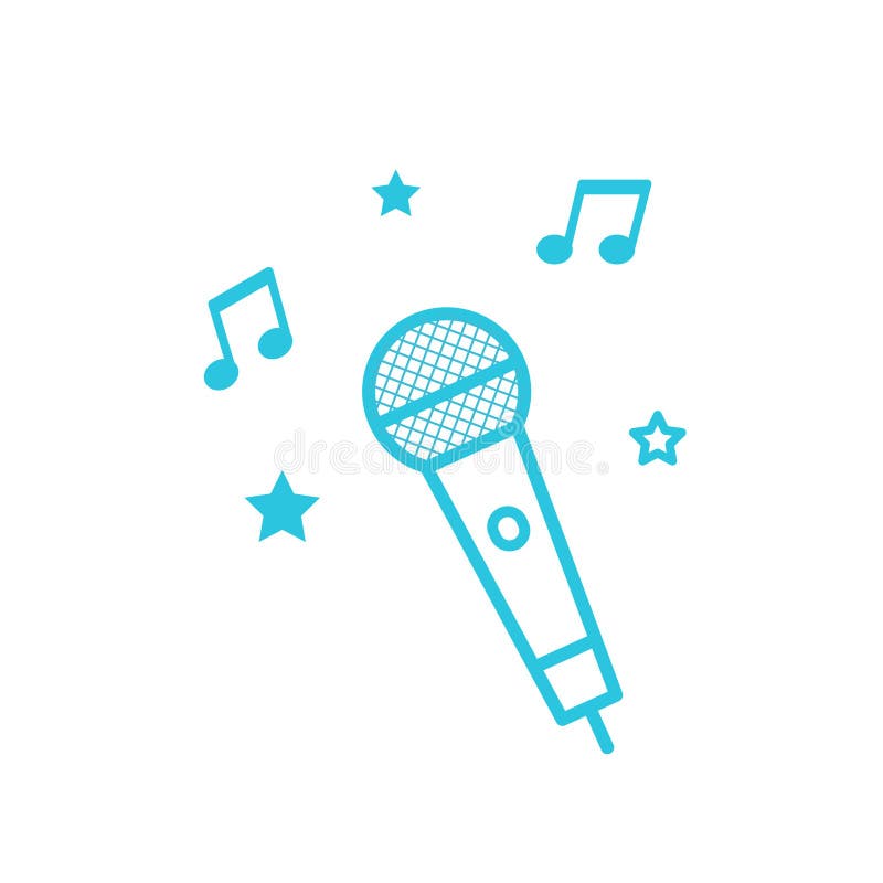 Ikona mikrofonu karaoke. izolowany na białym tle. royalty ilustracja