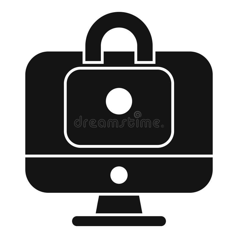 Ikona ochrony blokady danych wektor prosty. internetowy legalny royalty ilustracja