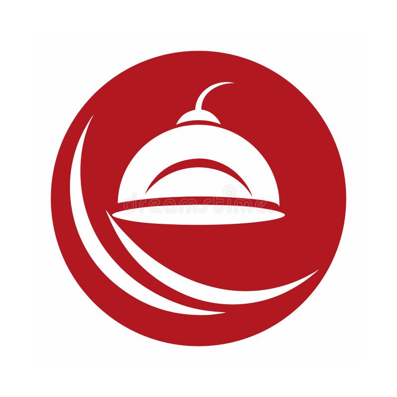 Ikona Okrągłego Łupka z logo tytułowym do cateringu ilustracji