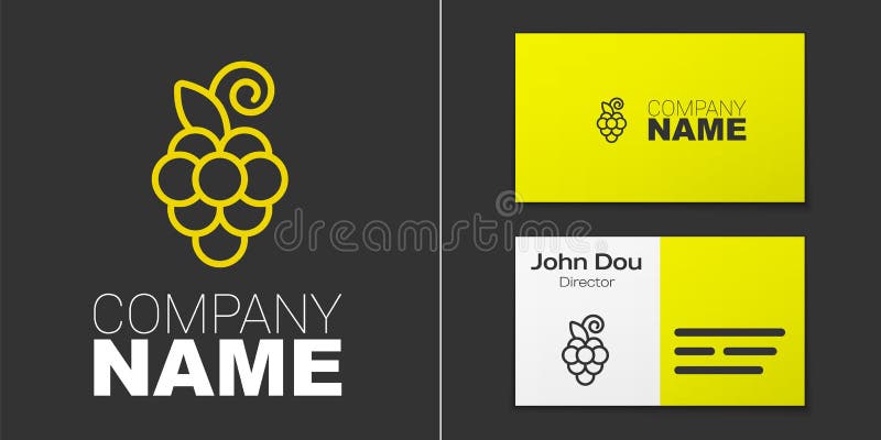 Ikona owoców winogron liniowych logotype wyizolowana na szarym tle. element szablonu projektu logo. wektor.