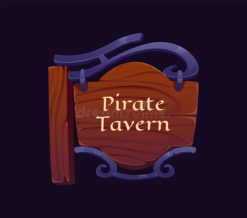 Ikona pirata z rustykiem drewnianym ilustracja wektor