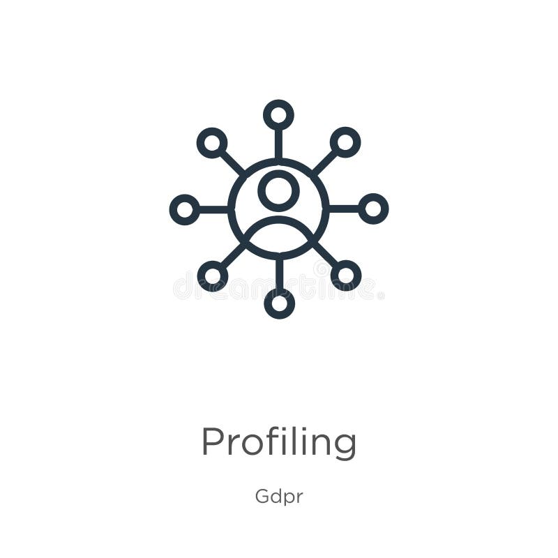 Ikona profilowania Ikona konturu cienkiego profilowania liniowego wyizolowana na białym tle z kolekcji gdpr Znak profilowania lin royalty ilustracja