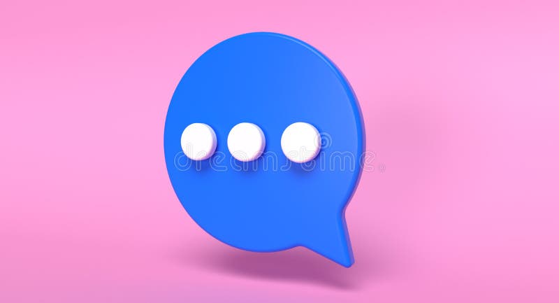 Ikona programu bubble chat social media 3d. ilustracja 3d dotycząca komunikatu mów i komunikacji. ilustracji