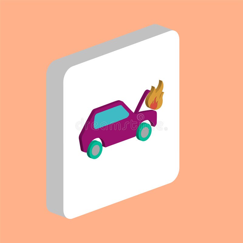 Ikona prostego wektora ognia samochodu. szablon projektu symbolu ilustracji dla mobilnego elementu internetowego. idealny kolorowy ilustracja wektor