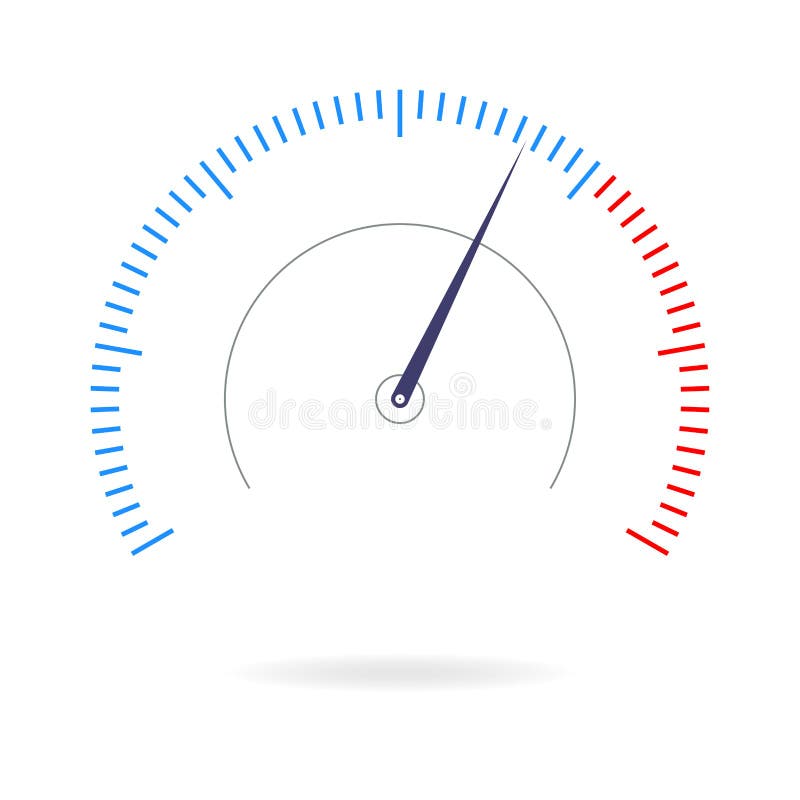 Ikona prędkościomierza. miernik lub znak miernika dla interfejsu pobierania testu prędkości. element projektu infographics. ilustracja wektorowa.