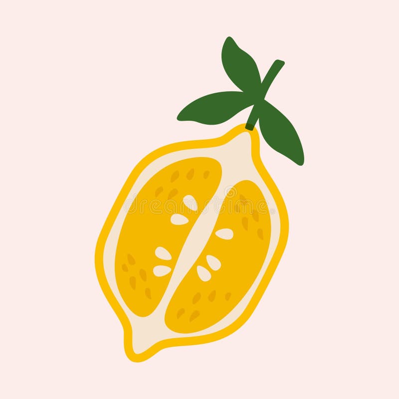 Ikona półcytryny. Abstrakcyjne owoce cytrusowe pocięte w pół żółtej pełnej żywności organicznej płaski styl świeży składnik lemoni ilustracji