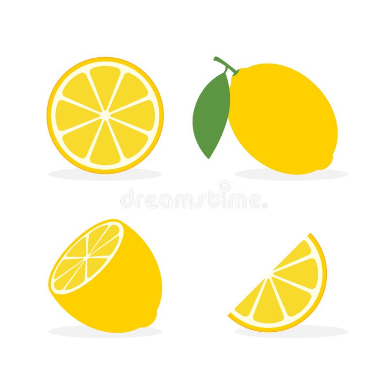 Ikona płaska cytrusów cytrynowych Logo Vector lemon half-cut, żółty prosty przykład