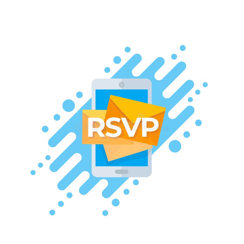 Ikona rsvp z wektorem poczty mobilnej ilustracji