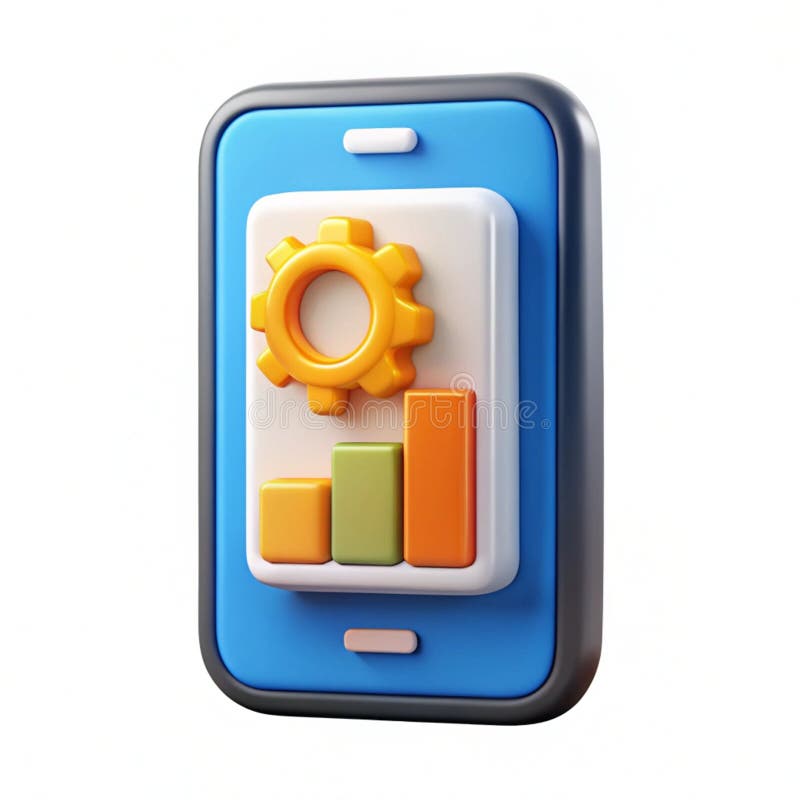 Ikona seo mobile optization 3d ilustracja wektor