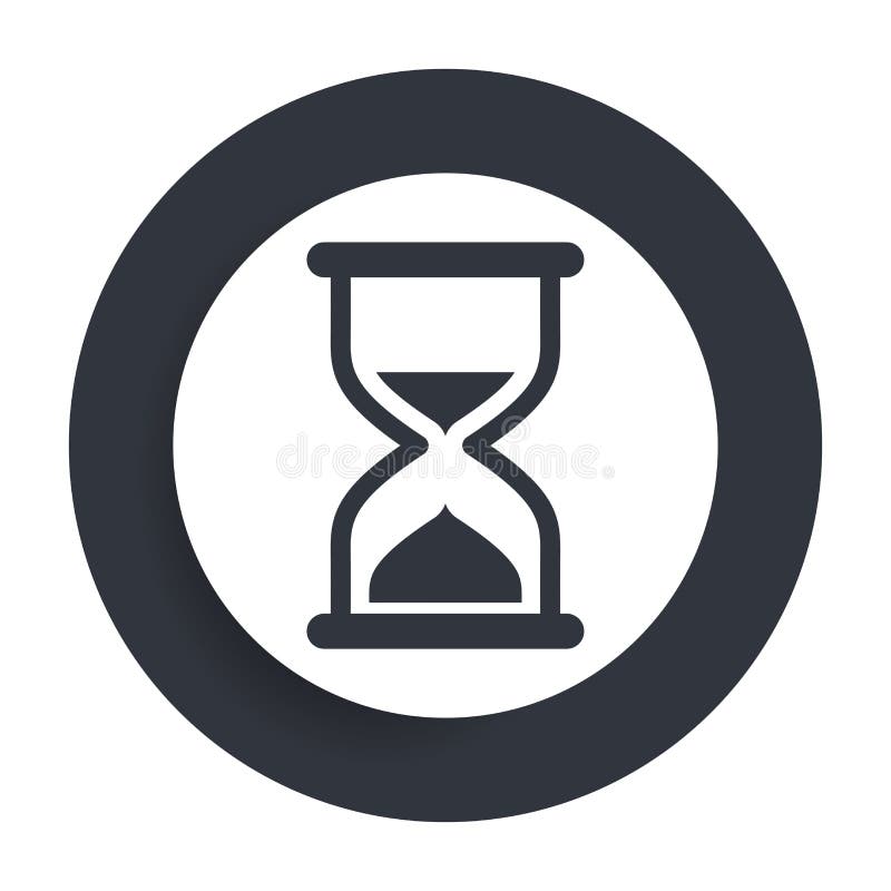 Ikona Timer i Hourglass płaski wektor okrągły przycisk czysty czarno-biały projekt Koncepcja izolacja ilustracja ilustracja wektor Ikona Timer i Hourglass płaski wektor okrągły przycisk czysty czarno-biały projekt Koncepcja izolacja ilustracja ilustracja wektor