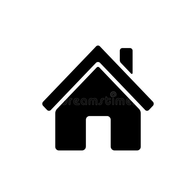 Home icon. Main page button. Navigation sign. Black silhouette symbol isolated on white background. Simple vector icon for web site design or button to mobile app. Home icon. Main page button. Navigation sign. Black silhouette symbol isolated on white background. Simple vector icon for web site design or button to mobile app.