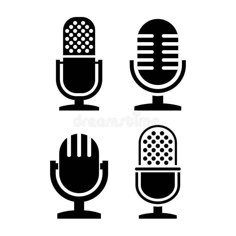 Ikona wektora mikrofonu radiowego vintage royalty ilustracja