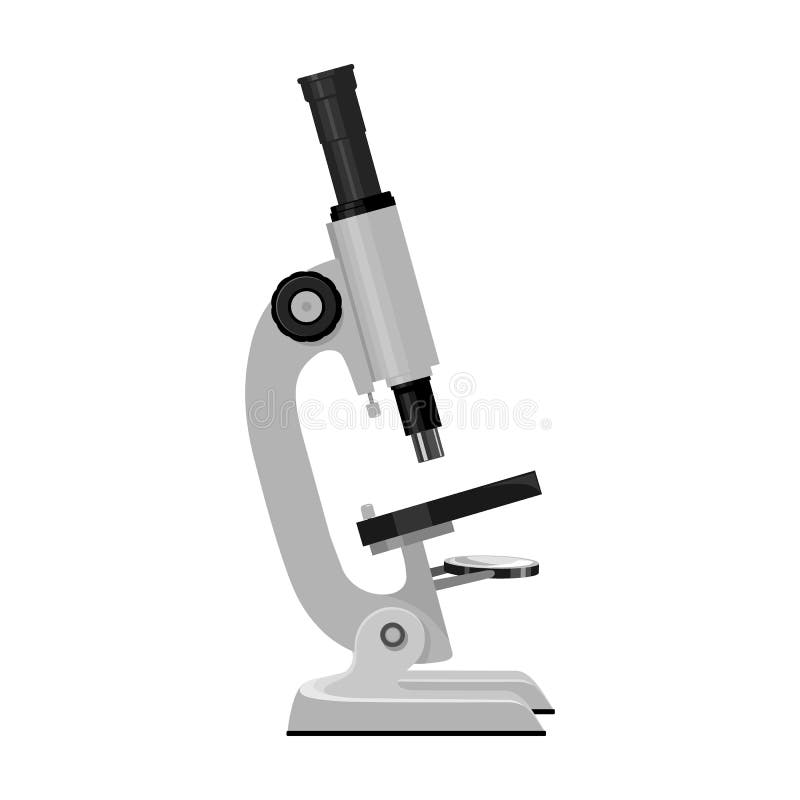 Ikona wektora mikroskopu laboratoryjnego Ikona wektora kreskowego wyizolowana na białym mikroskopie laboratoryjnym tła ilustracja wektor