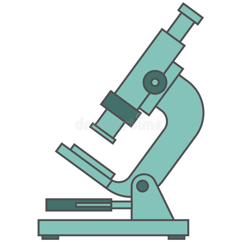 Ikona wektora mikroskopu laboratoryjnego wyizolowana na biało ilustracji