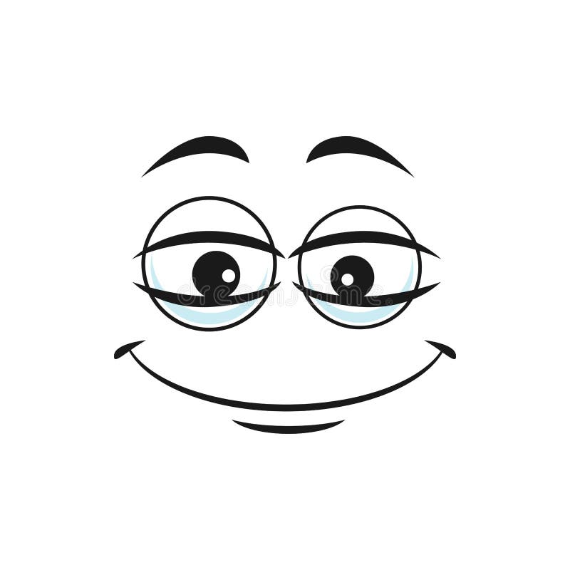 Ikona wektora twarzy kreskówki uśmiecha się śmiesznie emoji ilustracji
